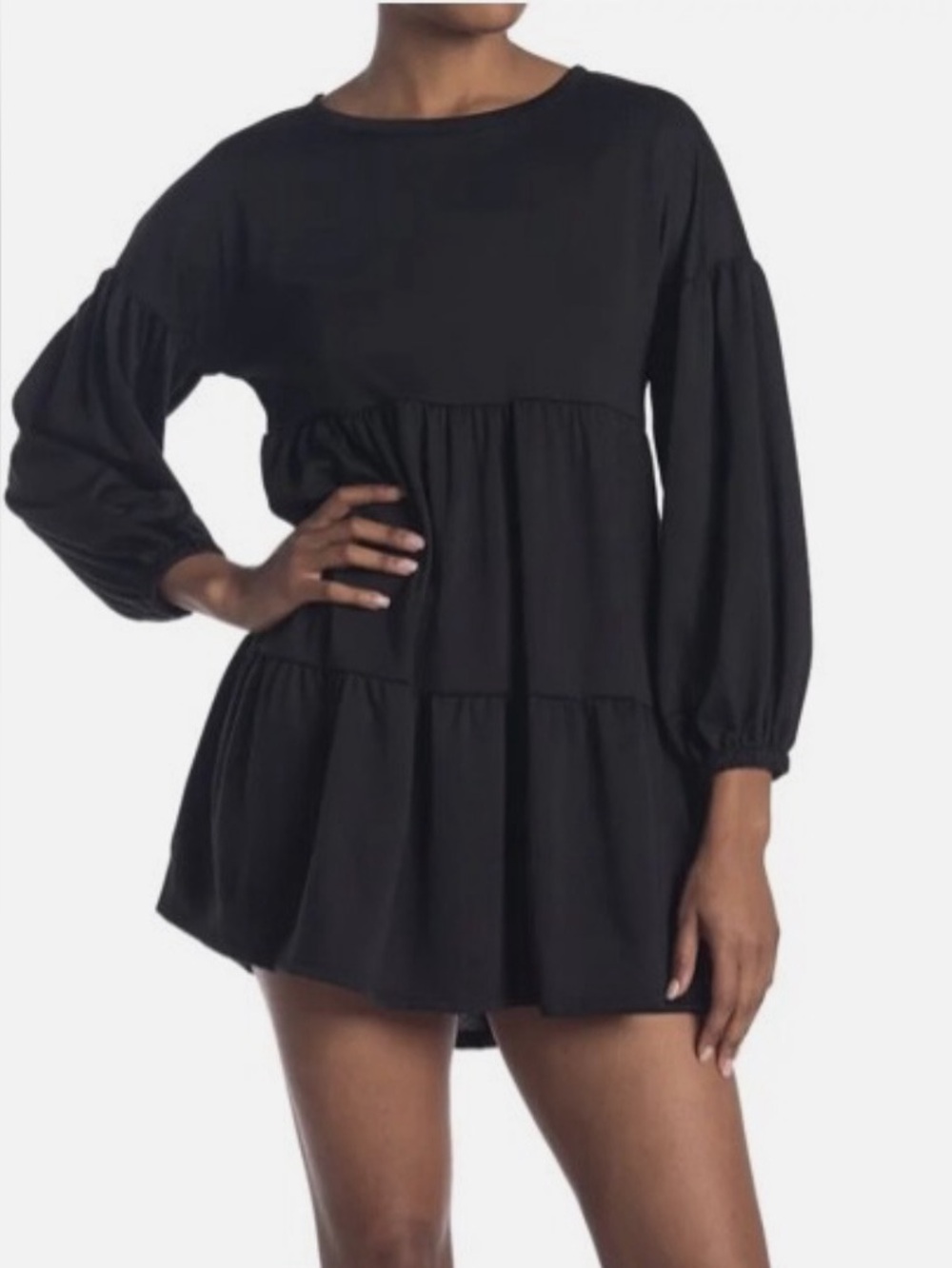 Black Tiered Long Sleeve Women's dress’s